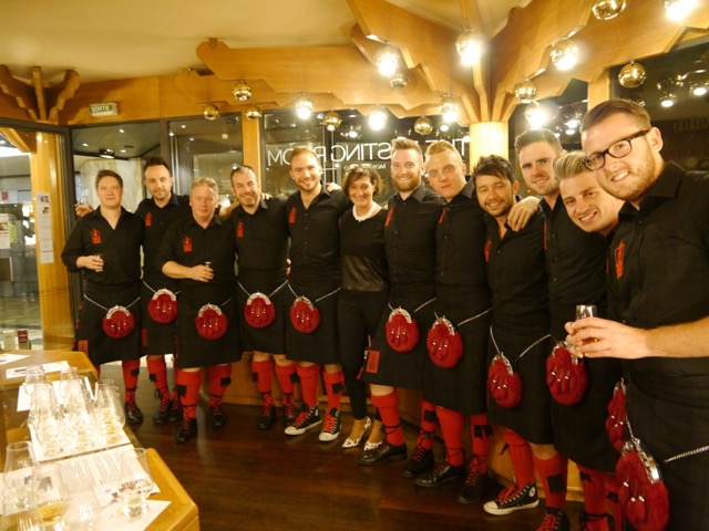 Anita among the Red Hot Chili Pipers