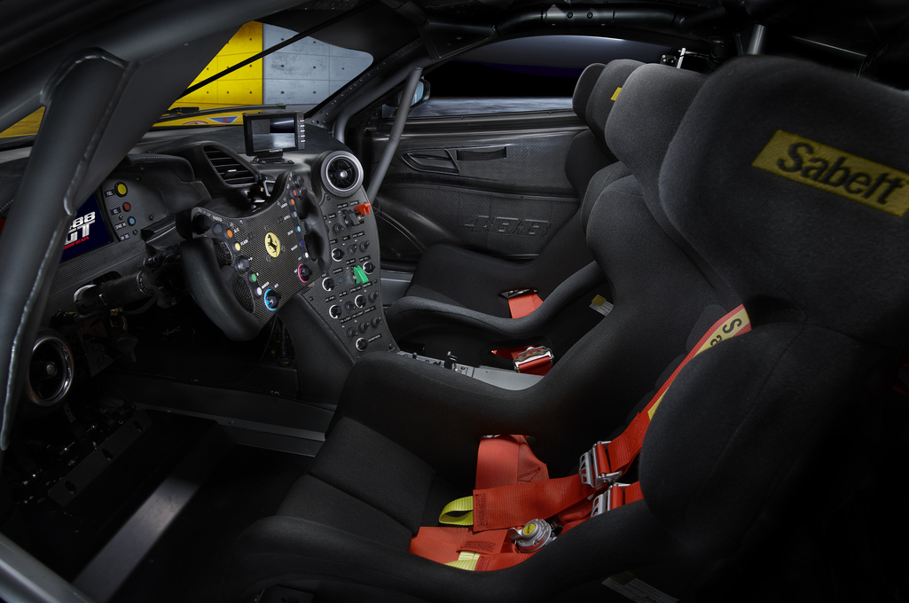 The Ferrari 488 GT Modificata interior.