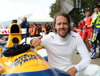 Sebastian Vettel starred in the ‘Race without Trace’ at Goodwood
