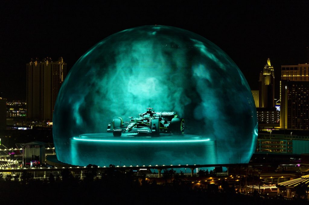 Aston Martin illuminated the Las Vegas skyline