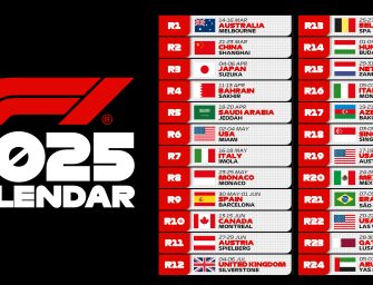 2025 Formula 1 calendar is revealed